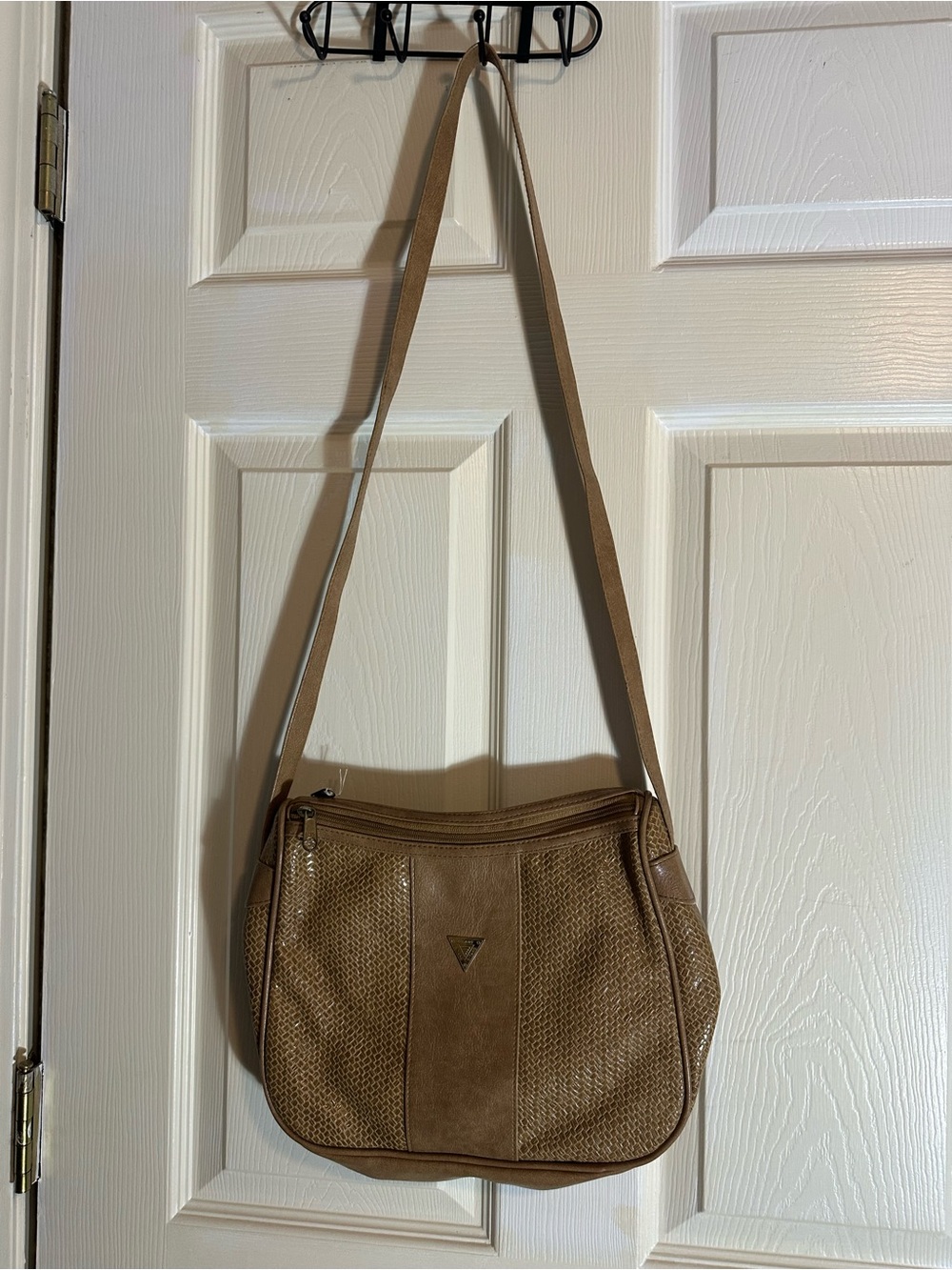 Gitano Tan Woven-Textured Crossbody Satchel